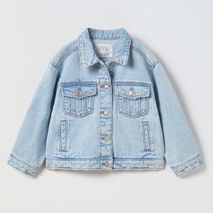 ZARA BABY CROCHET DENIM JACKET Size 9-12 months